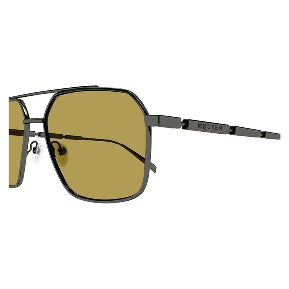 New ALEXANDER MCQUEEN Grey Aviator AM0477S 003 Sunglasses Women - Picture 3 of 4